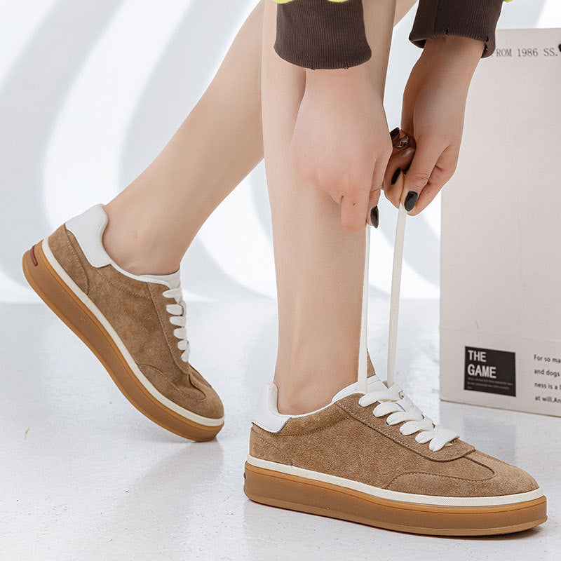 Women's Spring White Fashionable Genuine Preppy Style German Training Super Women's Casual Shoes