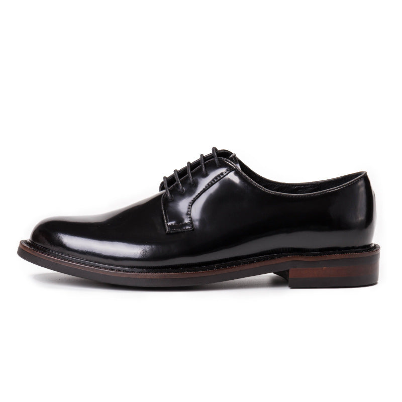 Men's Business British Black Glossy Formal Leather Shoes