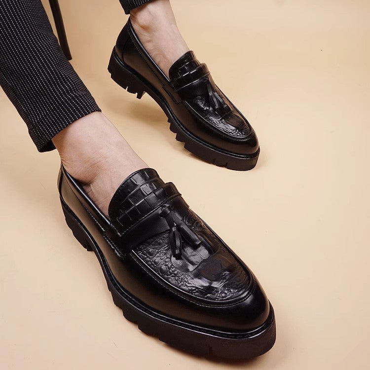 Men's Platform Height Increasing Insole Trendy Korean Men's Business Leather Shoes