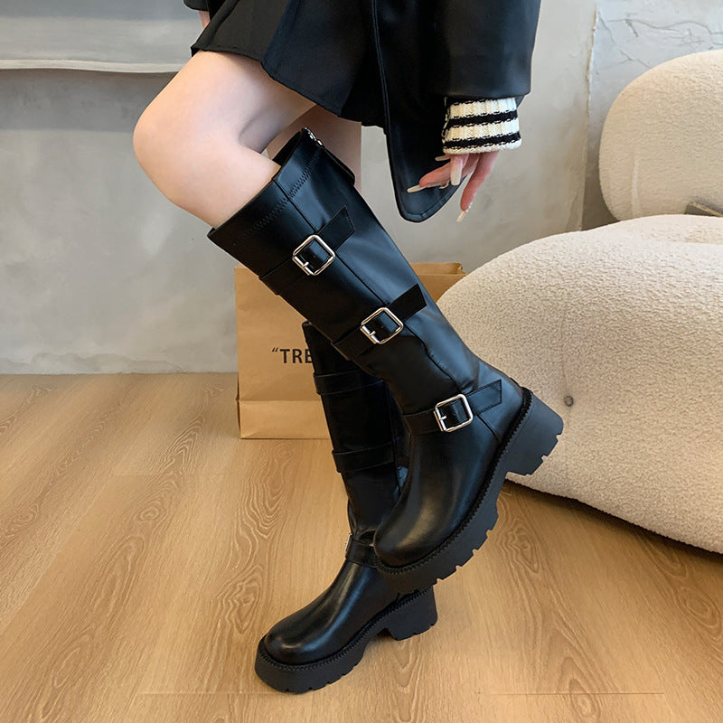 Women's Circumference Thick Leg Knight Bottom High Boots