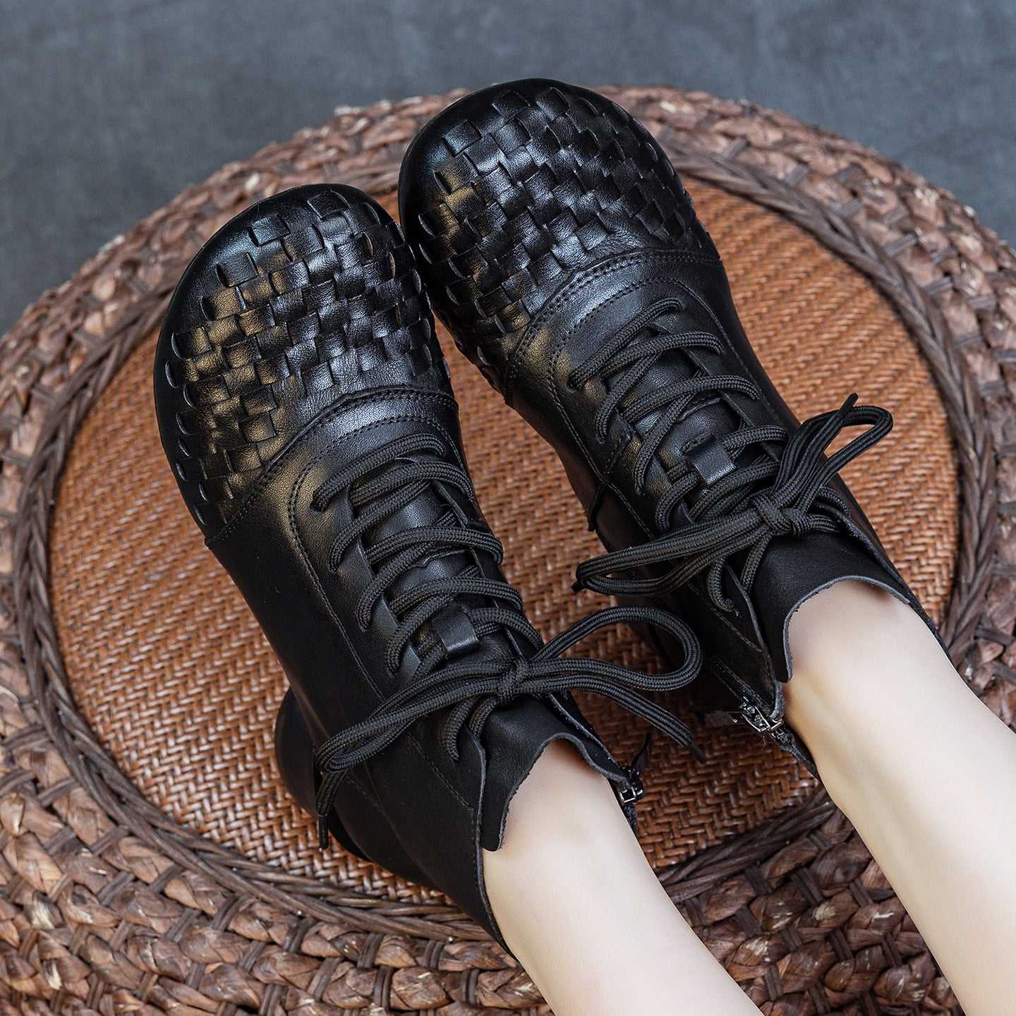 Women's Genuine Thick Soft Bottom Top Layer Cowhide Retro Women's Leather Boots