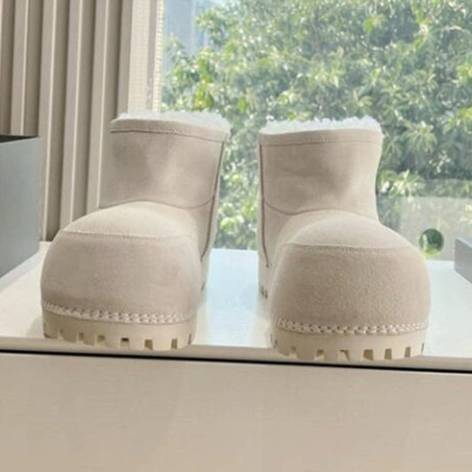 Women's & Men's Cute Big Head Bread Winter Thick Bottom Snow Boots