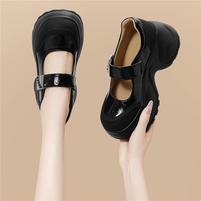 Women's Muffin Platform Chunky Low-cut British Style Women's Fashion Shoes