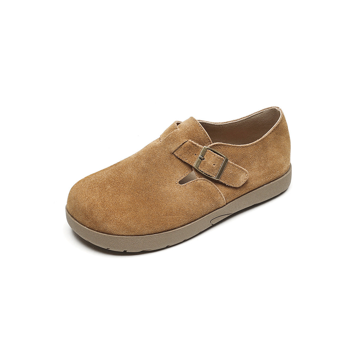 Women's Genuine Retro Platform Cowhide Slip-on Soft Bottom Women's Fashion Shoes