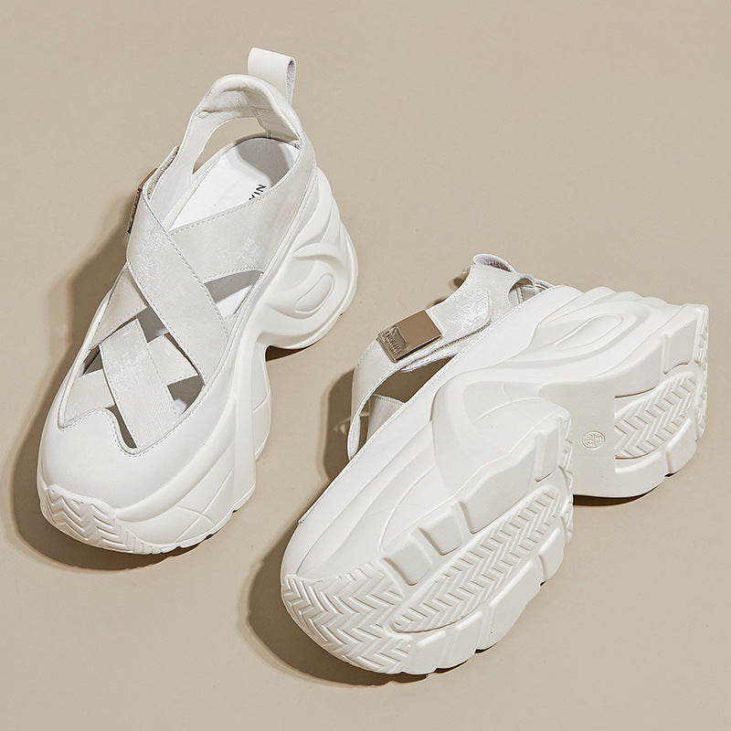Women's & Men's High-grade White Summer Platform Height Increasing Sandals