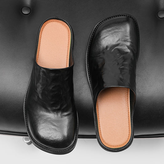 Men's Slip-on Lofter Square Toe Half Thick Sandals