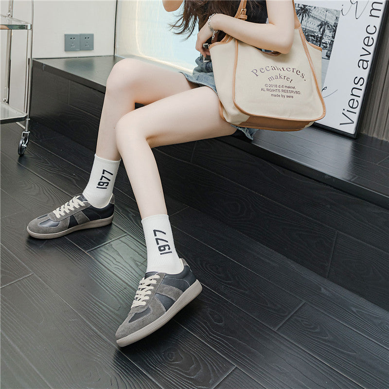 Women's Sports Versatile Autumn White Flat German Training Casual Shoes
