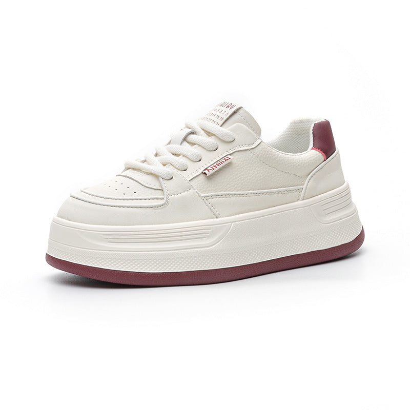 Women's Spring Genuine Platform White Female Korean Style Live Broadcast Muffin Women's Casual Shoes