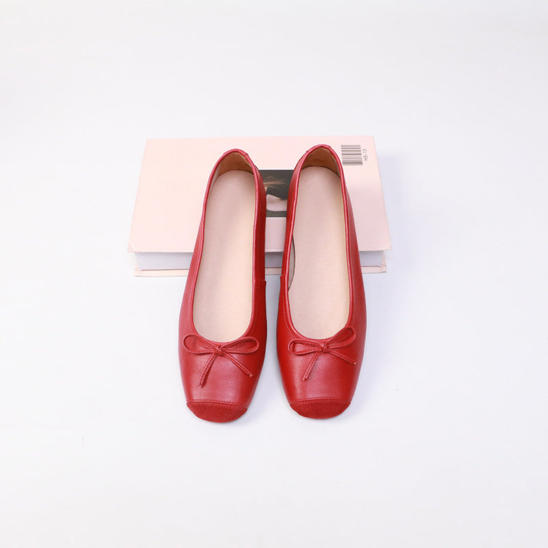 Women's Spring Classic Style Bow Lace Up Round Toe Women's Shoes