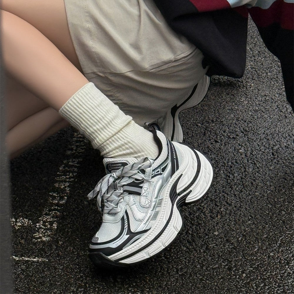 Women's Platform Heightened Daddy Pearl Color Casual Shoes