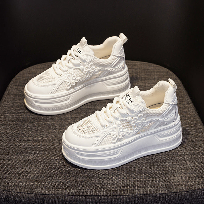 Women's White Small Size Height Increasing Insole Women's Casual Shoes
