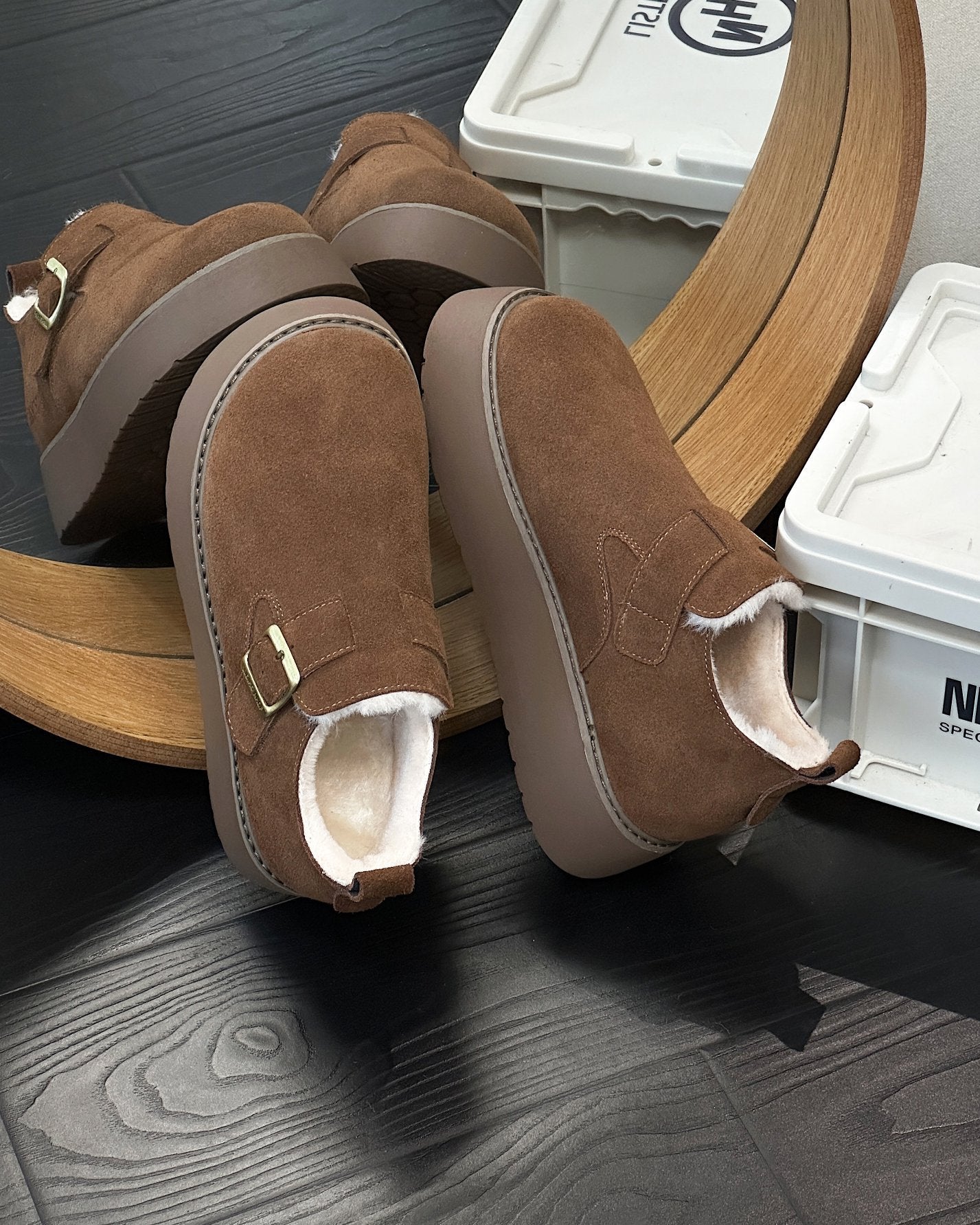 Women's Thick-soled Winter Fleece-lined Slip-on Platform Warm Loafers