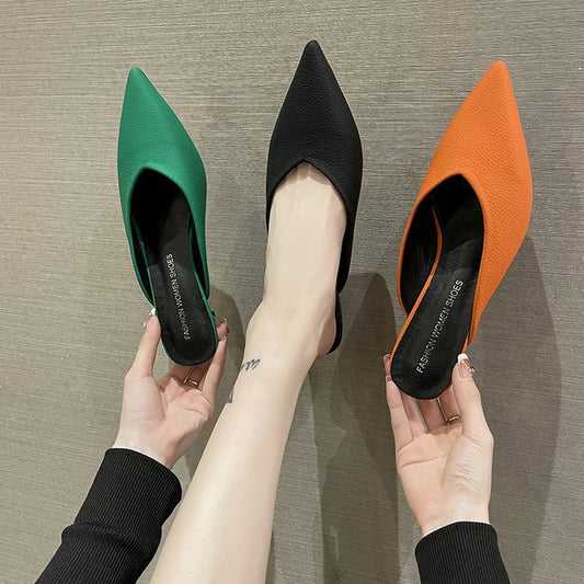 Women's Spring Korean Style Pointed Toe Cap Heels