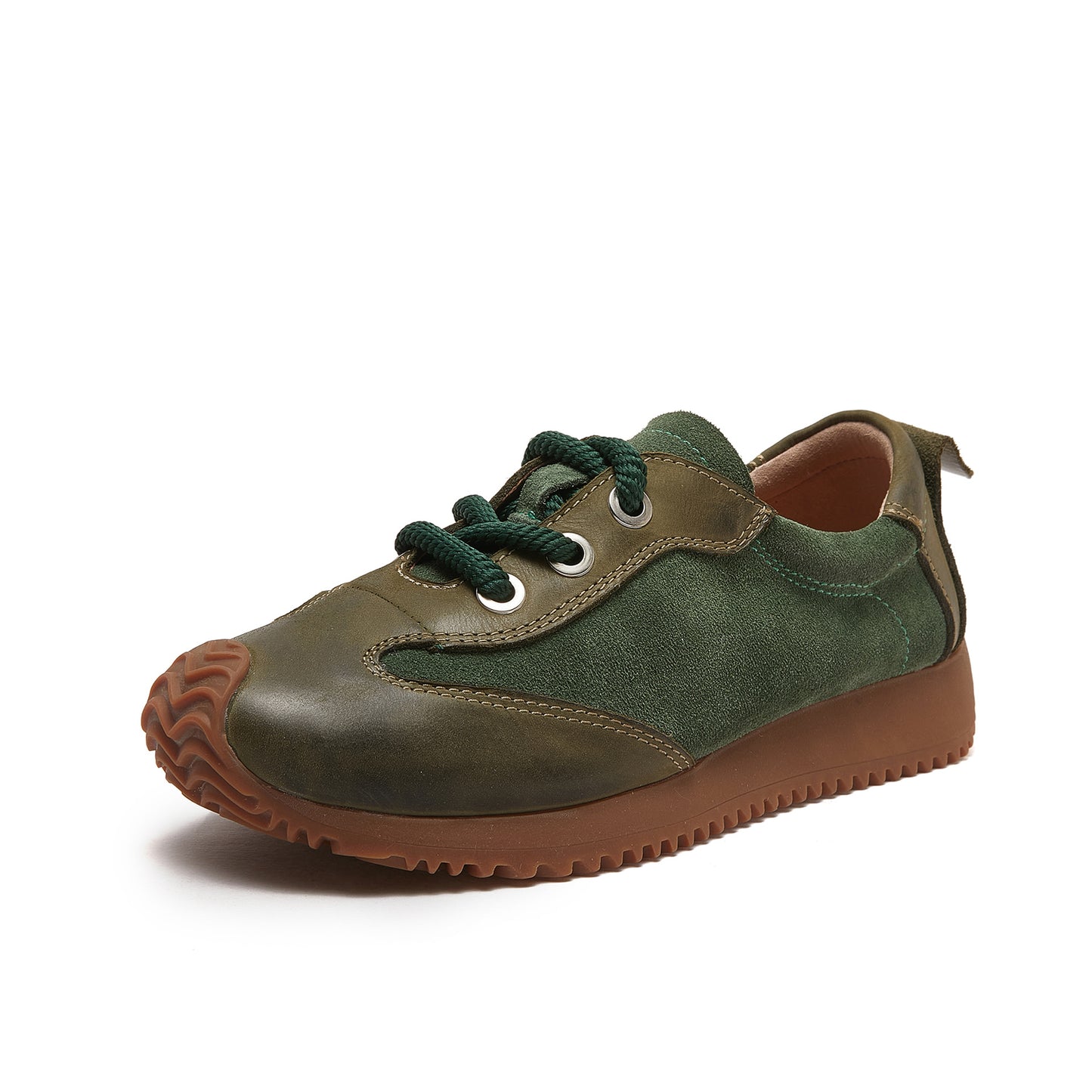 Women's Layer Cowhide Handmade Genuine Flat Retro Easy Casual Shoes