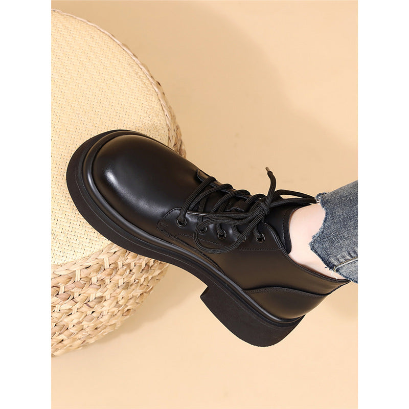 Women's Genuine Platform Martin Soft Bottom British Style Fried Street Boots