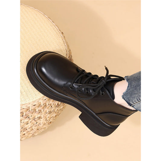 Women's Genuine Platform Martin Soft Bottom British Style Fried Street Boots
