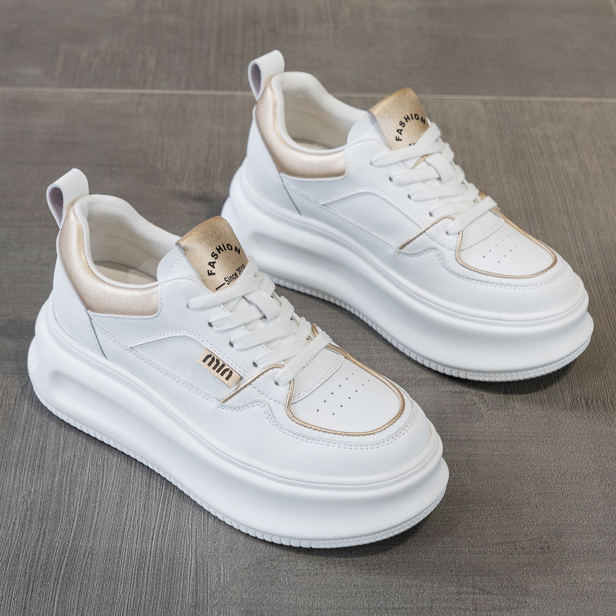 Women's White Platform Autumn Height Increasing Small Sneakers