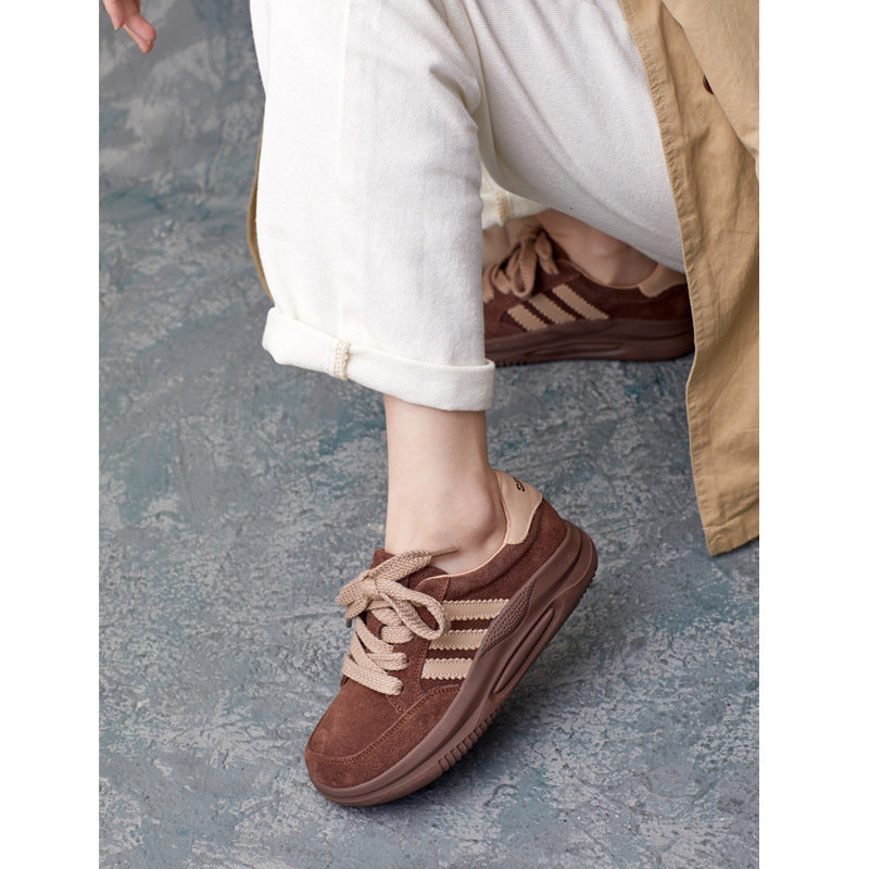 Women's Genuine Soft Platform Thin Bread Bottom Women's Casual Shoes