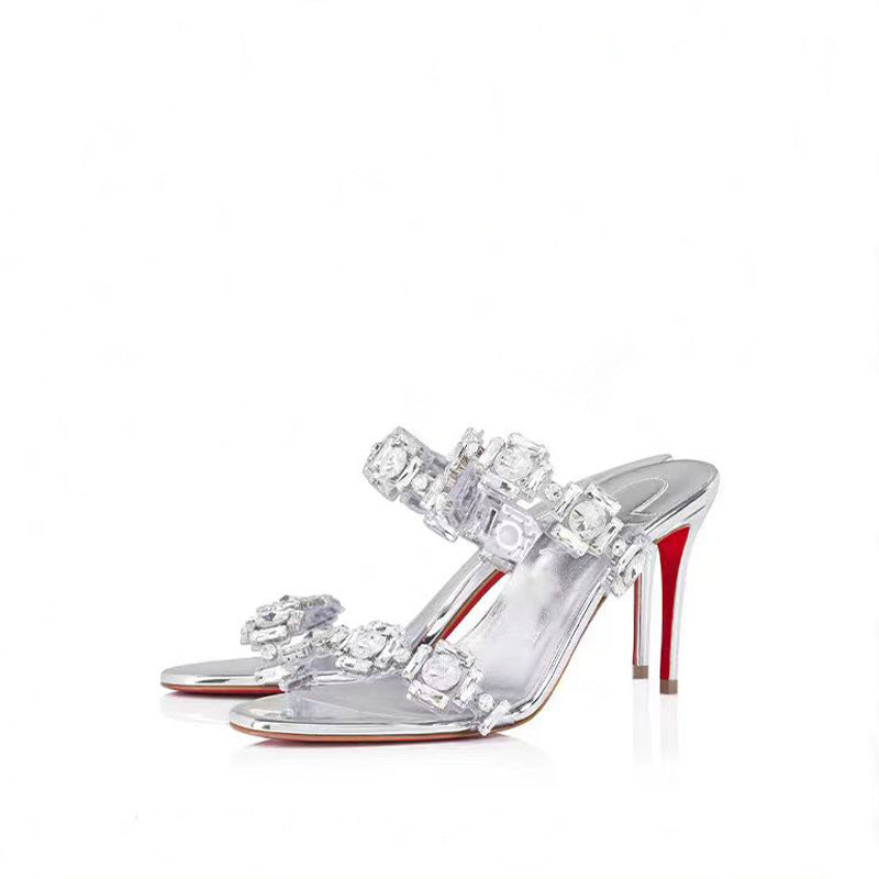 Women's Summer Banquet Party Red Bottom Elegant Date Style High Heeled Sandals