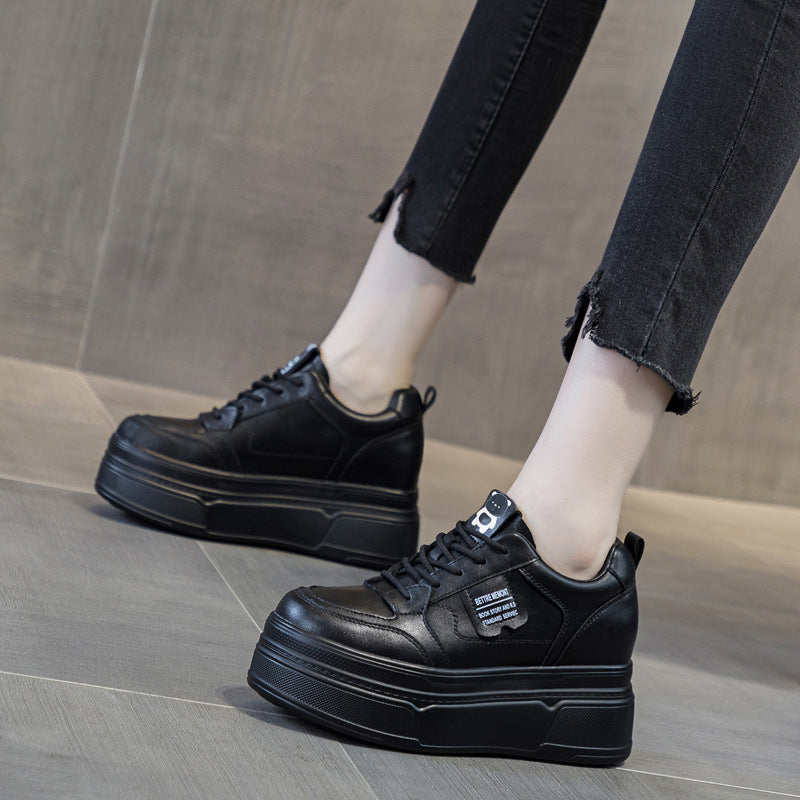 Women's Platform White Slimming Height Increasing Insole Small Versatile Women's Casual Shoes