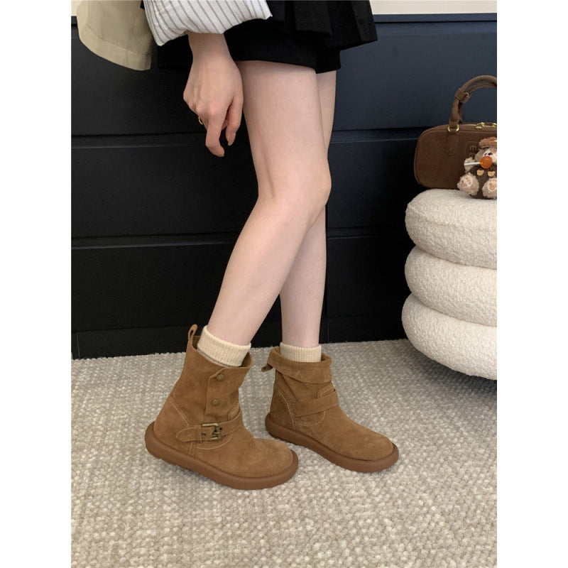 Women's Retro Booties Korean Style Martin Ankle Boots