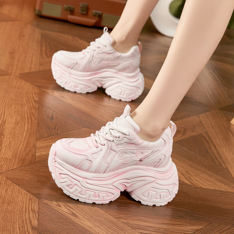 Women's Dad Spring Fashionable Retro Height Increasing Women's Shoes