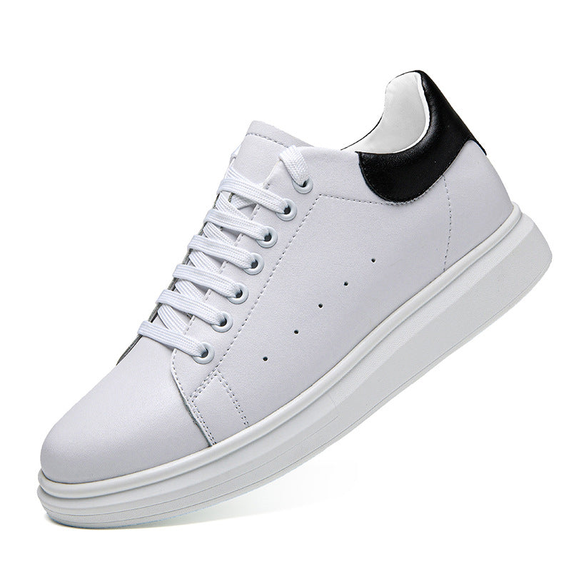 Men's Autumn Invisible Elevated White Korean Board Sneakers