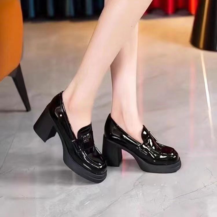 Women's British Slip-on Small High Mary Pumps Soft Women's Fashion Shoes
