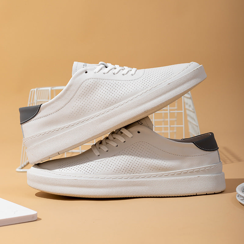 Men's Style Fashion Soft Bottom Breathable White Sneakers