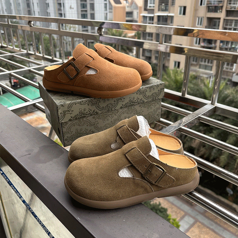 Women's Thick Bottom Cowhide Retro Easy Matching Slip-on Women's Casual Shoes