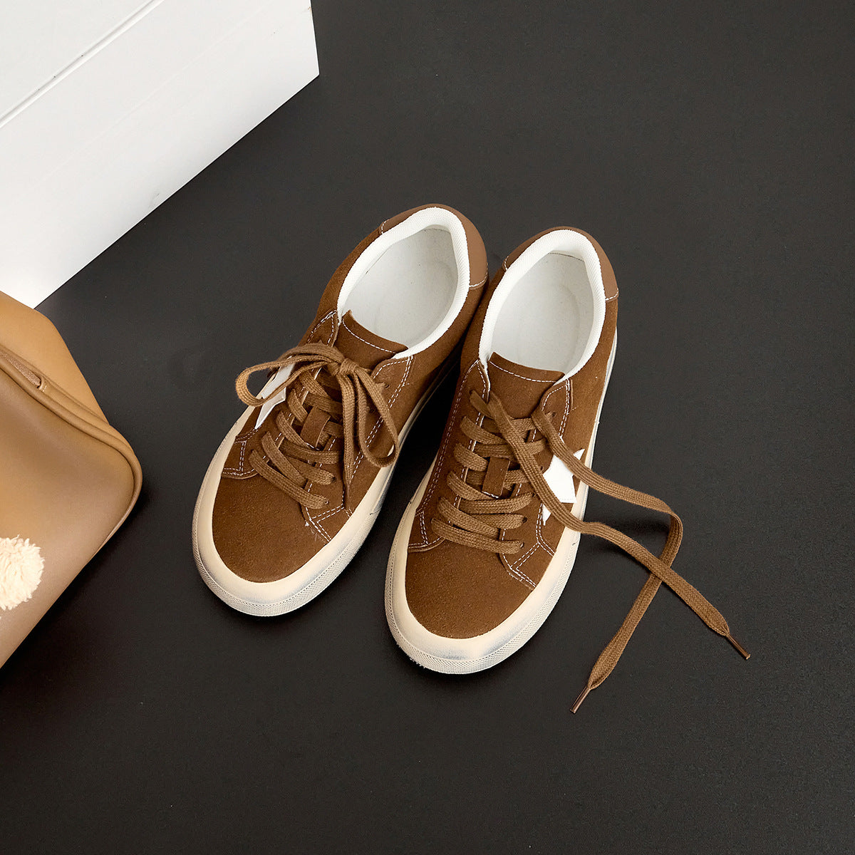 Head Old Thick Bottom Bread Dirty Retro Patchwork Sneakers