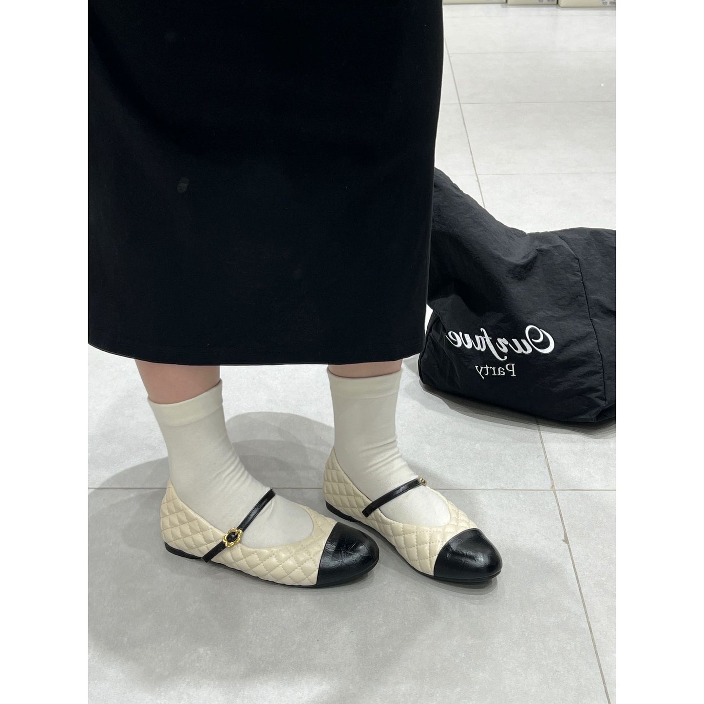 Style Series Rhombus Flat Bottom Ballet Round Head Shallow Mouth Women's Fashion Shoes