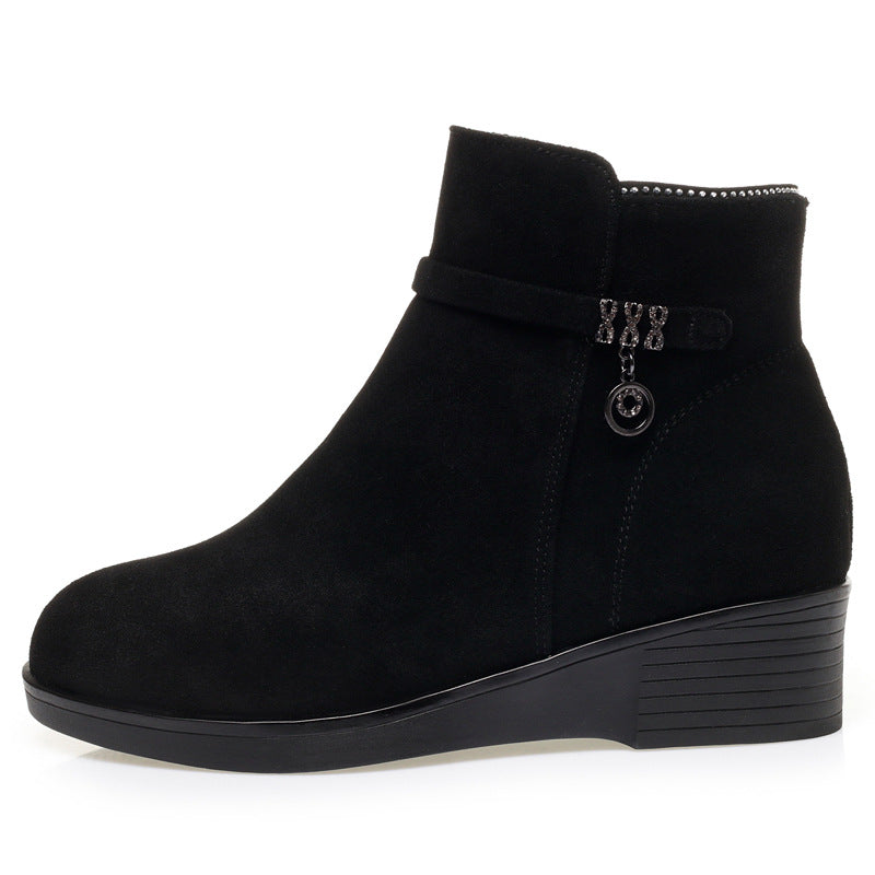 Women's Winter Fleece-lined Thick Soft Short Bottom Snow Boots