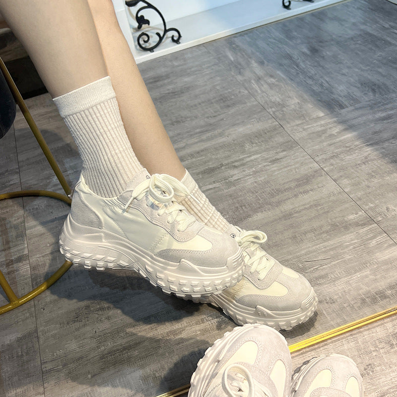 Women's Platform Ballet Style Training Breathable Small-sized White Sports Dad Women's Casual Shoes