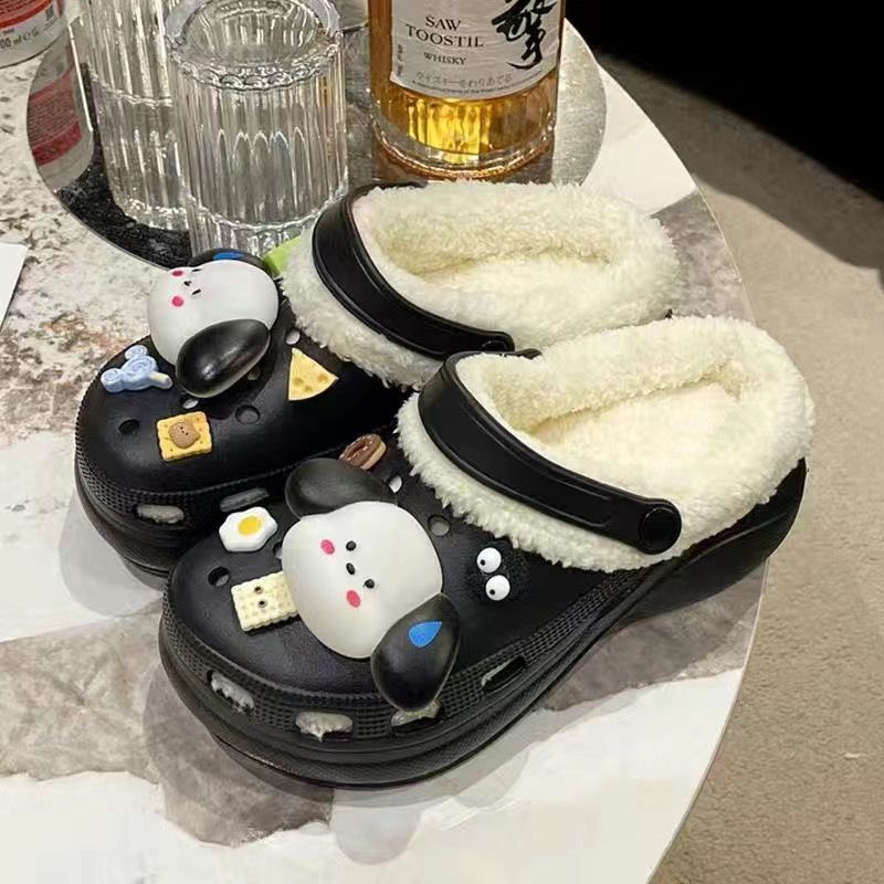 Women's Winter Fleece-lined Warm Cute Couple Cotton Home Women's Shoes