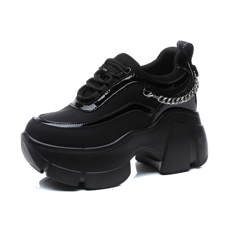 Women's Dad Autumn Retro Platform Height Increasing Insole Men's Shoes