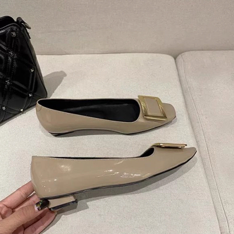 Women's Buckle Chunky High Stiletto Toe High-grade Commuter Heels