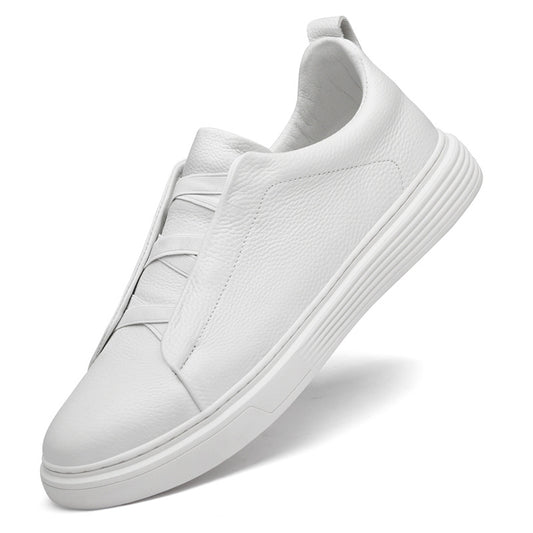 Men's Layer Cowhide Flat Slip-on Plus Size Genuine Platform Men's Board Shoes