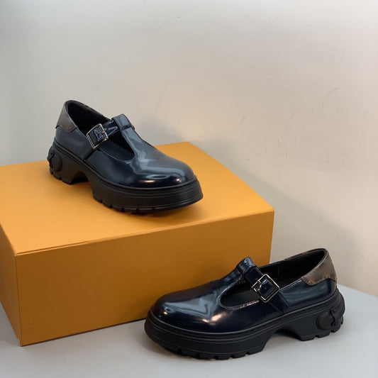 Women's Jane British Style Spring Calf Skin Platform Women's Fashion Shoes