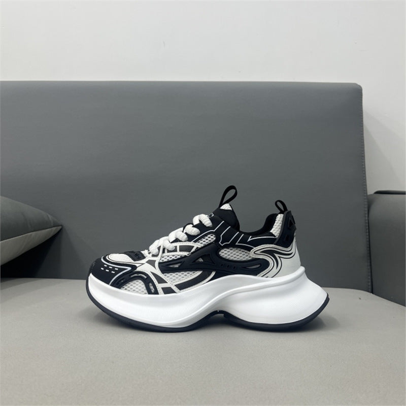 Men's Fashion Trendy Wild Mesh Breathable Comfortable Platform Men's Business Leather Shoes