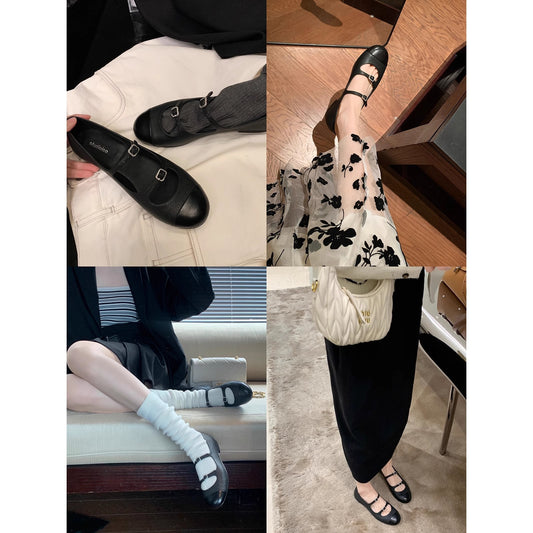 Women's & Men's Mom Round Toe Vintage French Flat Low-cut Men's Shoes