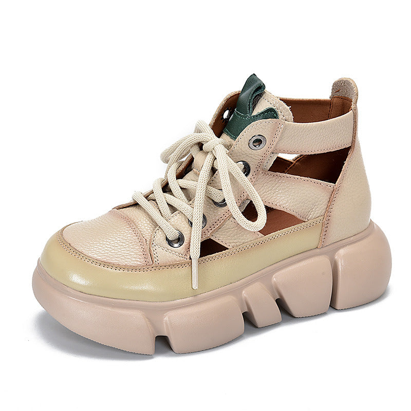 Closed Toe Roman Top Layer Cowhide Boots