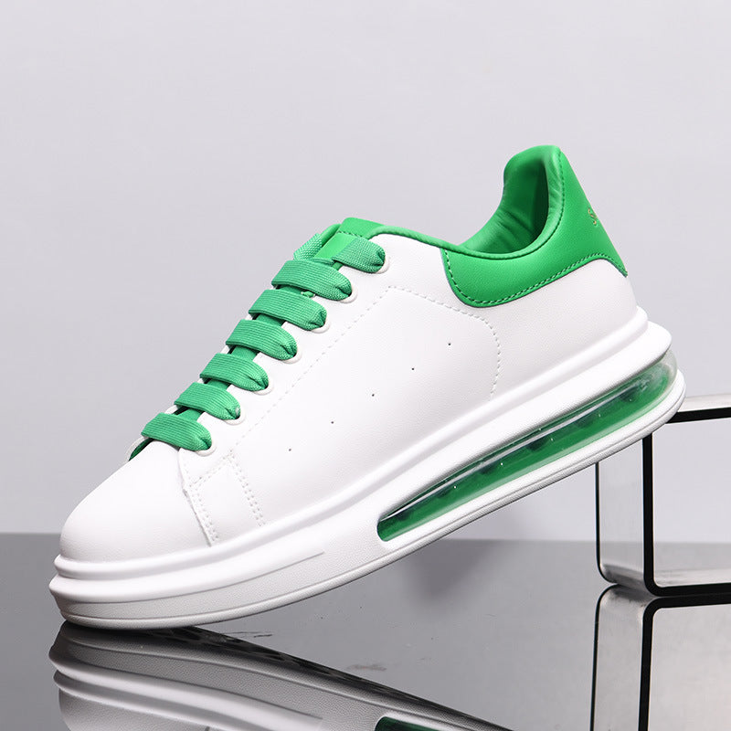 Men's White Height Increasing Genuine Fashion Breathable Sneakers