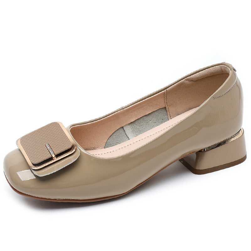 Women's Style Thick Soft Bottom Square Buckle Women's Shoes