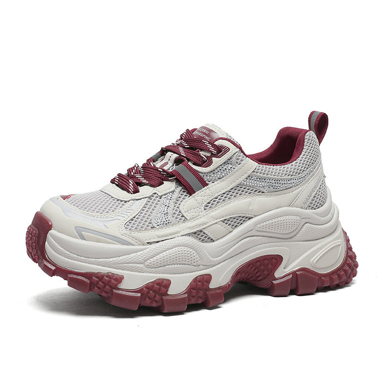 Women's Thick-soled Dad Autumn Genuine Breathable Small Height Sneakers