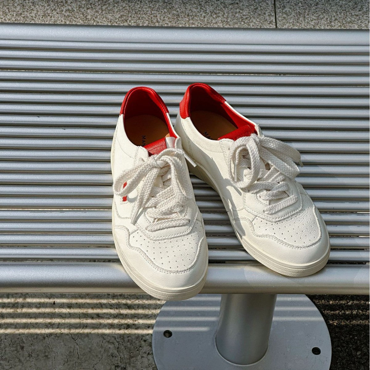 Cowhide Korean Style Fashionable Red Thin Bottom Skate Flat Casual Shoes
