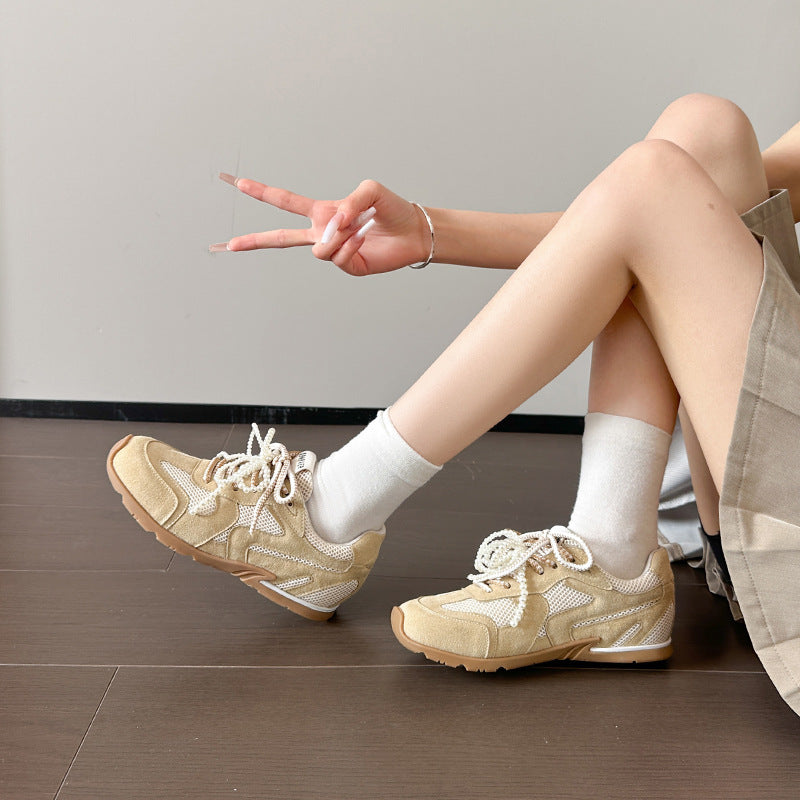 Women's Mom Height Increasing Insole Pearl Ballet Style Training Genuine Large Women's Sports Shoes