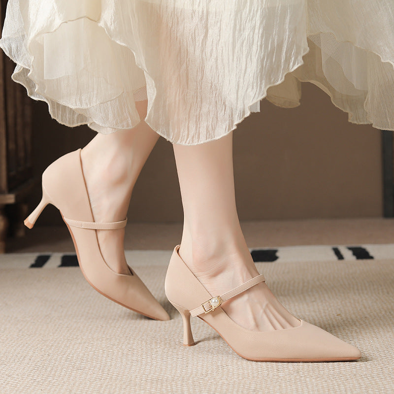 Women's Commute Buckle High Pointed Toe Stiletto Wedding Bridesmaid Party Heels