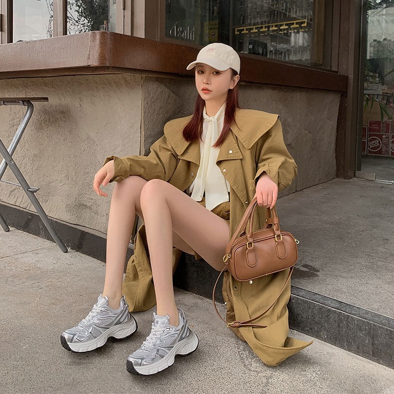 Women's Dad Fashionable Platform Mesh Show Feet Small Women's Sports Shoes