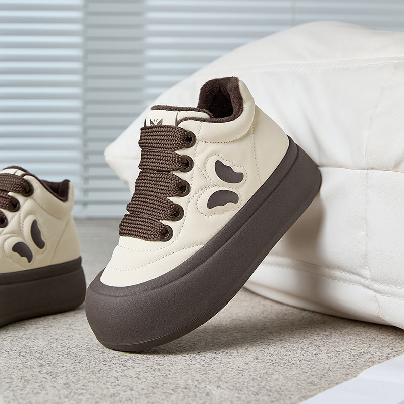 Women's Winter Fleece-lined Fashion Thick Bottom Hight Casual Shoes